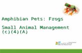 Amphibian Pets: Frogs Small Animal Management (c)(4)(A)