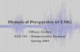 Historical Perspective of EMG Tiffany Zachry KIN 747 – Biomechanics Seminar Spring 2004.