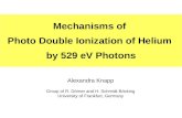 Mechanisms of Photo Double Ionization of Helium by 529 eV Photons Alexandra Knapp Group of R. Dörner and H. Schmidt-Böcking University of Frankfurt, Germany.