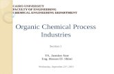 CAIRO UNIVERSITY FACULTY OF ENGINEERING CHEMICAL ENGINEERING DEPARTMENT Organic Chemical Process Industries TA. Jasmine Amr Eng. Hassan El- Shimi Section.
