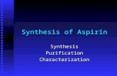 Synthesis of Aspirin SynthesisPurificationCharacterization.