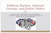 POLITICAL PARTIES AND INTEREST GROUPS: HOW DO THEY INFLUENCE OUR POLITICAL DECISIONS? Political Parties, Interest Groups, and Public Policy.