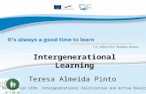 Intergenerational Learning Teresa Almeida Pinto Association VIDA. Intergenerational Valorisation and Active Development.