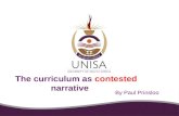The curriculum as contested narrative By Paul Prinsloo.