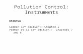 Pollution Control: Instruments READING Common (2 nd edition): Chapter 5 Perman et al (3 rd edition): Chapters 7 and 8.