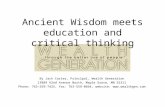 Ancient Wisdom meets education and critical thinking By Jack Carter, Principal, Wealth Generation 13889 62nd Avenue North, Maple Grove, MN 55311 Phone: