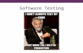 Software Testing. Making Software Work Today's Topics Why testing? Some basic definitions Kinds of testing Test-driven development Code reviews (not testing)