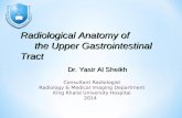 Radiological Anatomy of the Upper Gastrointestinal Tract Consultant Radiologist Radiology & Medical Imaging Department King Khalid University Hospital.
