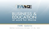 FAME Update MASFAA Conference October 17-18, 2011.
