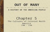 Chapter 5 The Cultures of Colonial North America 1700 - 1780 Chapter 5 The Cultures of Colonial North America 1700 - 1780 © 2009 Pearson Education, Inc.