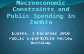 Lusaka, 1 December 2010 Public Expenditure Review Workshop.