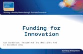 Funding for Innovation Sue Dunkerton, HealthTech and Medicines KTN 11 December 2012.