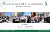 Customer satisfaction in consortium environment ICOLC Rome 12.-14.10.2006 Kristiina Hormia-Poutanen.