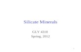 1 Silicate Minerals GLY 4310 Spring, 2012. 2 Crustal Chemistry The earth’s crust is composed of three common elements, on an atom percent basis  Oxygen,