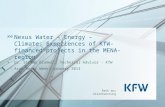 Bank aus Verantwortung Nexus Water – Energy – Climate: Experiences of KfW-financed projects in the MENA-region Dr. Stefan Gramel / Technical Advisor -