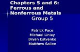 Chapters 5 and 6: Ferrous and Nonferrous Metals Group 5 Patrick Pace Michael Linley Bryan Estvanko Matthew Sallee.