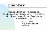 ACCT 501 by Professor Hsieh Chapter Consolidated Financial Statements: Subsequent to Date of Purchase- Type Business Combination.