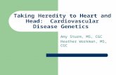 Taking Heredity to Heart and Head: Cardiovascular Disease Genetics Amy Sturm, MS, CGC Heather Workman, MS, CGC.