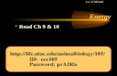 Energy F Read Ch 9 & 10 Lec 17 25Feb02  ID: eee105 Password: prAIRie.