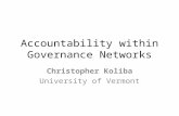 Accountability within Governance Networks Christopher Koliba University of Vermont.