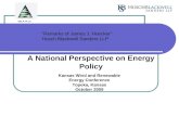 “Remarks of James J. Hoecker” Husch Blackwell Sanders LLP A National Perspective on Energy Policy Kansas Wind and Renewable Energy Conference Topeka, Kansas.