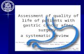 Assessment of quality of life of patients with gastric cancer after surgery: a systematic review a systematic review Ana Marques; Mylene Costa; Natália.