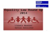 Equality Law Round Up 2014 Claudia Bennett Senior Solicitor 1.