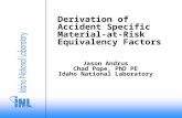 Derivation of Accident Specific Material-at-Risk Equivalency Factors Jason Andrus Chad Pope, PhD PE Idaho National Laboratory.
