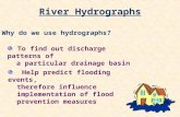 River Hydrographs To find out discharge patterns of a particular drainage basin Help predict flooding events, therefore influence implementation of flood.