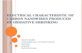 E LECTRICAL CHARACTERISTIC OF CARBON NANOWIRES PRODUCED BY OXIDATIVE SHRINKING Alfredo D. Bobadilla Nanotechnology course – Prof Jorge M. Seminario Final.