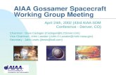 AIAA Gossamer Spacecraft Working Group Meeting April 24th, 2002 (43rd AIAA SDM Conference - Denver, CO) Chairman : Dave Cadogan (Cadogan@ILCDover.com)