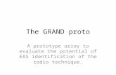 The GRAND proto A prototype array to evaluate the potential of EAS identification of the radio technique.