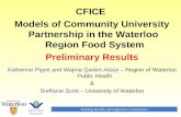 Building Healthy and Supportive Communities CFICE Models of Community University Partnership in the Waterloo Region Food System Preliminary Results Katherine.
