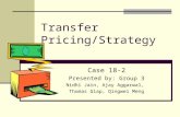 Transfer Pricing/Strategy Case 18-2 Presented by: Group 3 Nidhi Jain, Ajay Aggarwal, Thomas Giap, Qingwei Meng.
