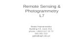 Remote Sensing & Photogrammetry L7 Beata Hejmanowska Building C4, room 212, phone: +4812 617 22 72 605 061 510 galia@agh.edu.pl.
