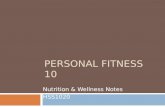 PERSONAL FITNESS 10 Nutrition & Wellness Notes HSS1020.