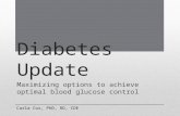 Diabetes Update Maximizing options to achieve optimal blood glucose control Carla Cox, PhD, RD, CDE.