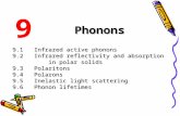 Phonons 9.1 Infrared active phonons 9.2 Infrared reflectivity and absorption in polar solids in polar solids 9.3 Polaritons 9.4 Polarons 9.5 Inelastic.