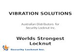 VIBRATION SOLUTIONS Australian Distributors for Security Locknut Inc. Worlds Strongest Locknut.