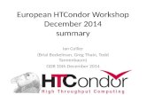 European HTCondor Workshop December 2014 summary Ian Collier (Brial Bockelman, Greg Thain, Todd Tannenbaum) GDB 10th December 2014.