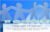 Languages of Europe SS6G11 The student will describe the cultural characteristics of Europe a. Explain the diversity of European languages as seen in a.