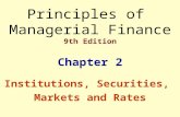 Principles of Managerial Finance 9th Edition Chapter 2 Institutions, Securities, Markets and Rates.