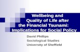 Wellbeing and Quality of Life after the Financial Tsunami: Implications for Social Policy David Phillips Sociological Studies University of Sheffield.