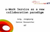 1 u-Work Service as a new collaboration paradigm Jung, Jongmyung Senior Researcher KT.