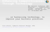 Enhancing Competitiveness Through Technology... or harnessing technology, to improve your business processes Colin Charles, Community Relations Manager,
