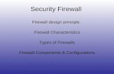 Security Firewall Firewall design principle. Firewall Characteristics. Types of Firewalls. Firewall Components & Configurations.