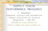 Y Narahari, Computer Science and Automation, Indian Institute of Science SUPPLY CHAIN PERFORMANCE MEASURES Y. NARAHARI Computer Science and Automation.