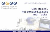 EGEE is a project funded by the European Union Uom Roles, Responsibilities and Tasks Vassilis Stefanidis EGEE - UoM kick-off Meeting, Jun, 2004 Source.