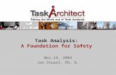 Nov.19, 2004 Jon Stuart, Ph. D. Task Analysis: A Foundation for Safety.