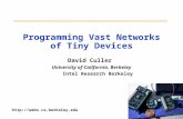 Programming Vast Networks of Tiny Devices David Culler University of California, Berkeley Intel Research Berkeley .